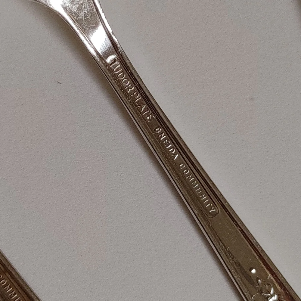 6 Tudor Plate Oneida Community Teaspoons